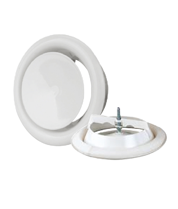 Metal Extract Air Valve 250mm Diameter - RAL9016 White