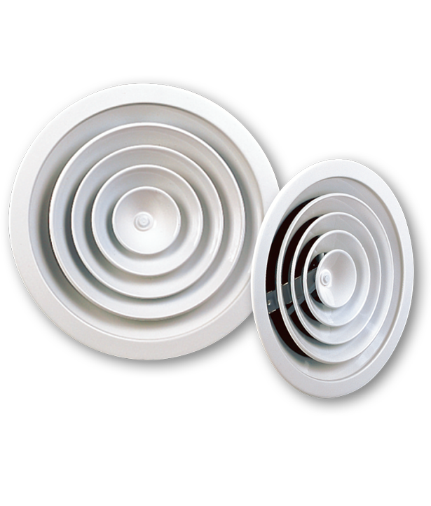 Circular Aluminium Ceiling Diffuser - 200mm Diameter - RAL9016 White