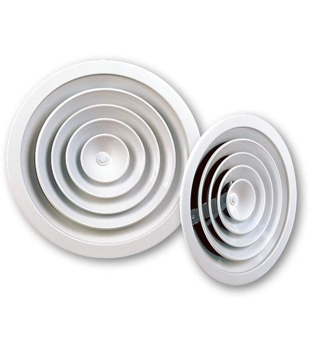 Circular Aluminium Ceiling Diffuser - 300mm Diameter - RAL9016 White